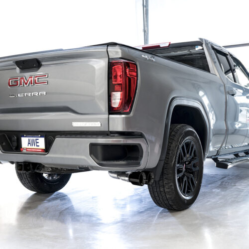AWE Tuning 4th Gen GM 1500 5.3L 0FG Cat-Back Dual Side Exit (Flat Bumper) - Diamond Tips - Image 4