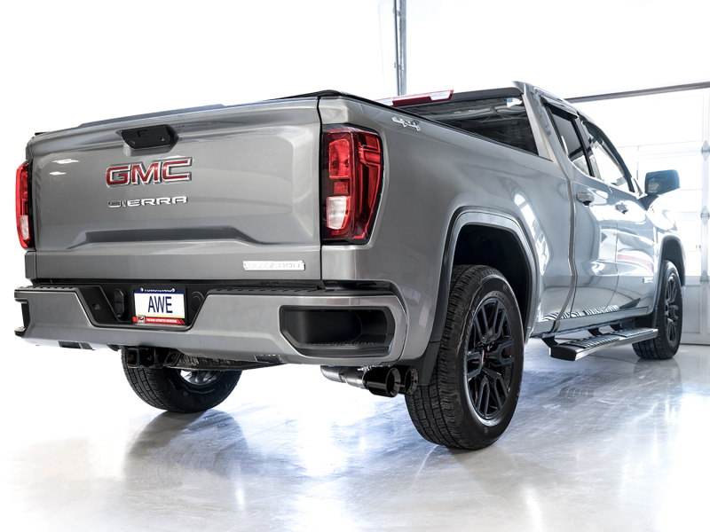 AWE Tuning 4th Gen GM 1500 5.3L 0FG Cat-Back Dual Side Exit (Flat Bumper) - Diamond Tips - Image 4
