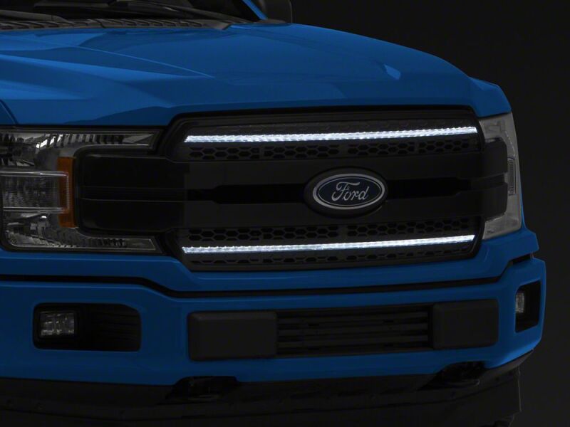 Raxiom for 2018-2020 Ford F-150 CXR Series LED Upper Replacement Grille with White DRL- Black - Image 2
