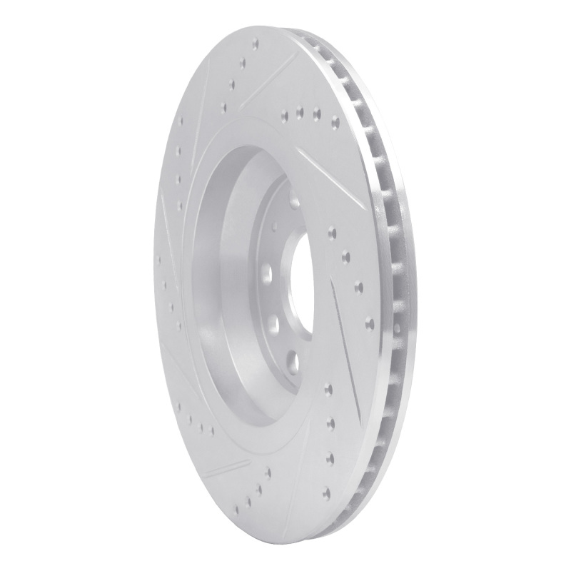 R1 Concepts for 06-25 Audi Q3 Rear Right Drilled & Slotted Silver Brake Rotor - Image 4