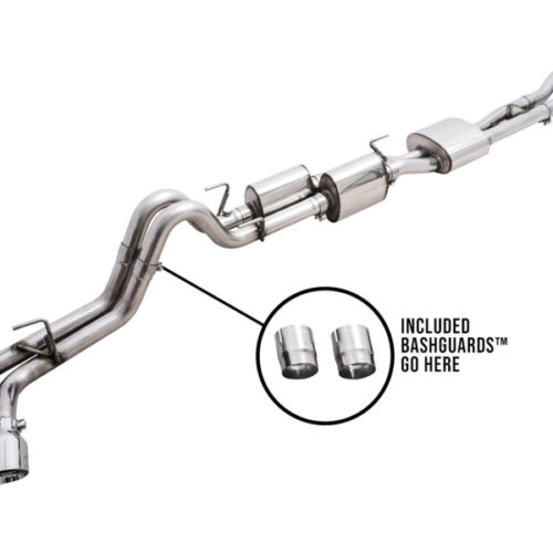 AWE Tuning Cat-Back Exhaust w/ BashGuard - Dual Chrome Silver Tips for 16-22 Toyota Tacoma 0FG - Image 7