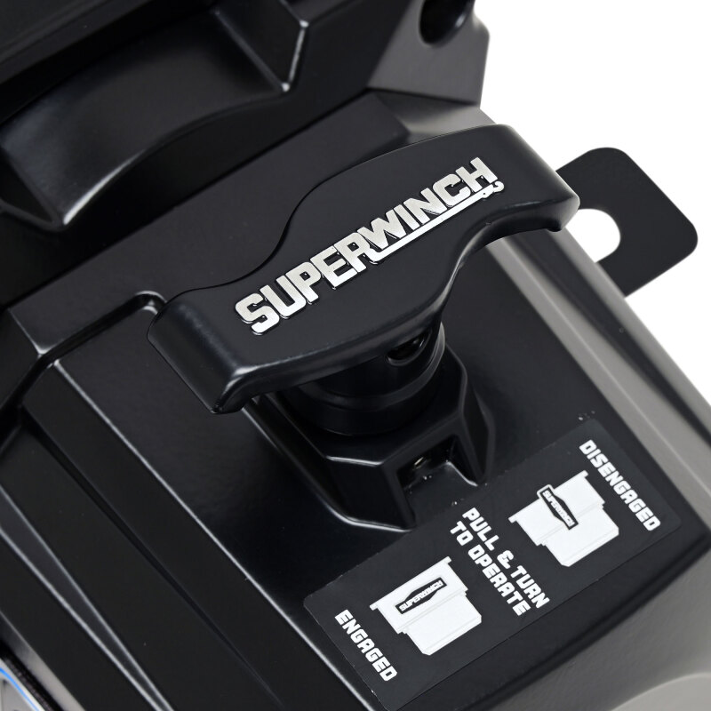 Superwinch 12000 LBS 12V DC 3/8in x 80ft Synthetic Rope SX12SR Winch - Semi Gloss Black - Image 8