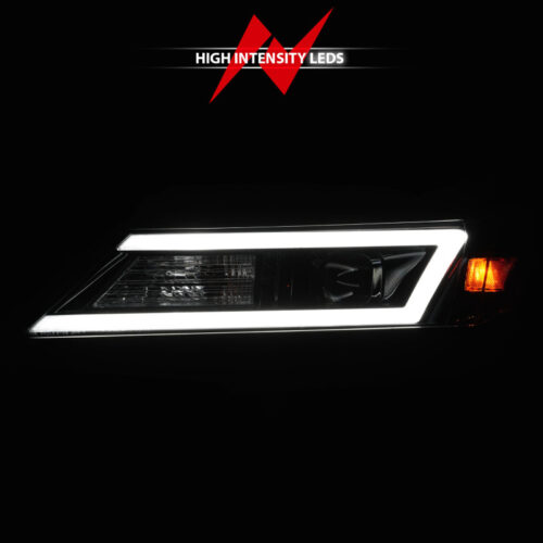 ANZO 14-20 Chevrolet Impala Square Projector LED Bar Headlights w/ Black Housing - Image 6