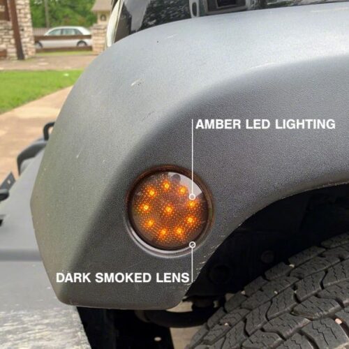 Alternative view of Raxiom for 2007-2018 Jeep Wrangler JK LED Side Marker Lights- Smoked