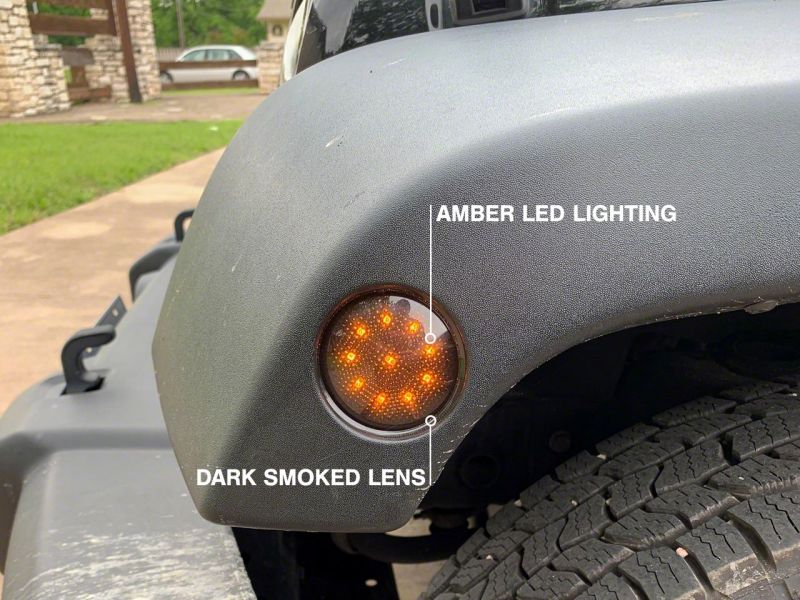 Raxiom for 2007-2018 Jeep Wrangler JK LED Side Marker Lights- Smoked - Image 2