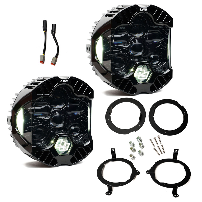 Baja Designs for 18-25 Jeep Wrangler JL / 20-25 Gladiator JT DOT LP6 LED Headlight Kit - Clear/White - Image 2