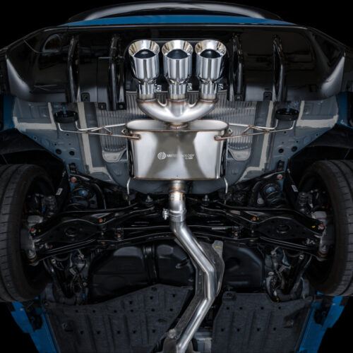 Alternative view of AWE Tuning Touring Edition Exhaust w/ Triple Chrome Silver Tips for 2023 Honda Civic Type R FL5