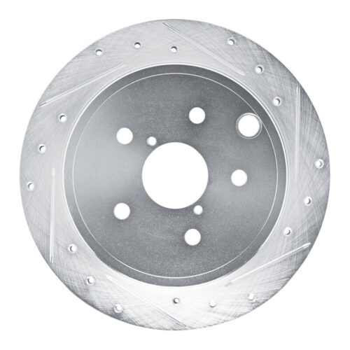 R1 Concepts for 22-25 Subaru WRX Rear Right Drilled & Slotted Silver Brake Rotor