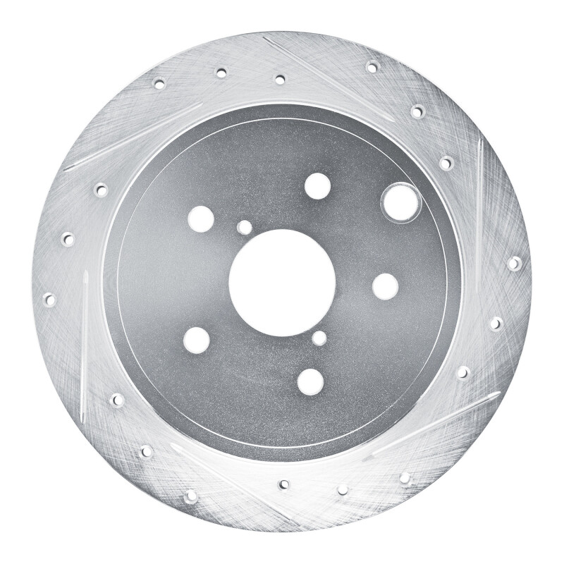 R1 Concepts for 22-25 Subaru WRX Rear Right Drilled & Slotted Silver Brake Rotor