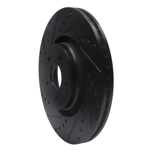 Alternative view of R1 Concepts for 14-18 Ford Focus ST Front Left Drilled & Slotted Black Brake Rotor