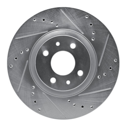 R1 Concepts for 2012-2019 Fiat 500 (USA/Canada) Front Right Drilled & Slotted Silver Brake Rotor