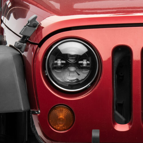 Raxiom for 1997-2018 Jeep Wrangler TJ/JK Axial Series LED Daymaker Headlights- Black Housing (Clear Lens) - Image 3