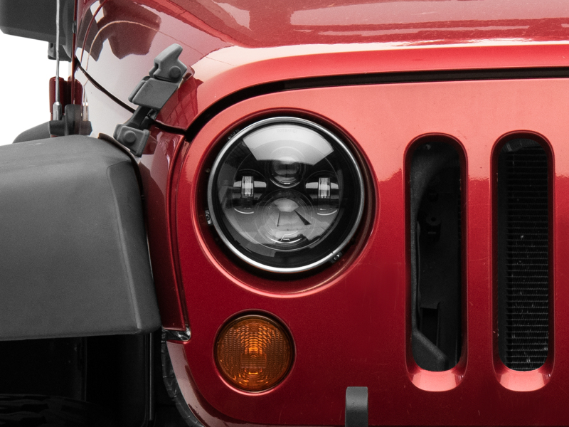Raxiom for 1997-2018 Jeep Wrangler TJ/JK Axial Series LED Daymaker Headlights- Black Housing (Clear Lens) - Image 3