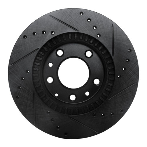 R1 Concepts for 06-15 Mazda MX-5 Miata Front Left Drilled & Slotted Black Brake Rotor - Image 5