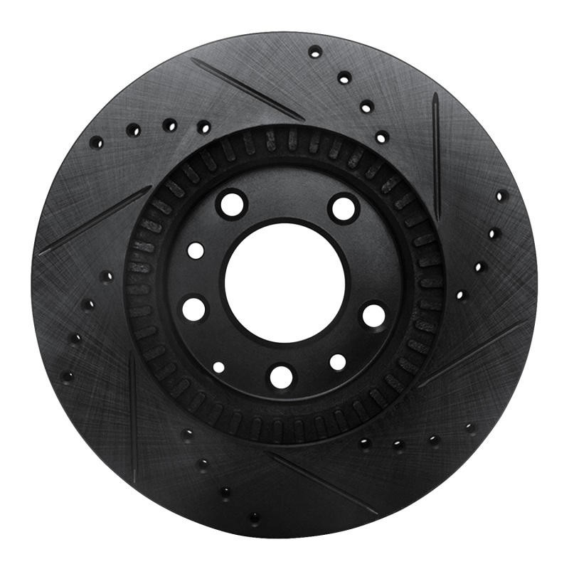 R1 Concepts for 06-15 Mazda MX-5 Miata Front Left Drilled & Slotted Black Brake Rotor - Image 5