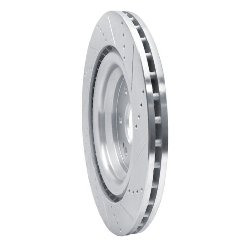 R1 Concepts for 14-20 Cadillac Escalade ESV Front Left Drilled & Slotted Silver Brake Rotor - Image 4