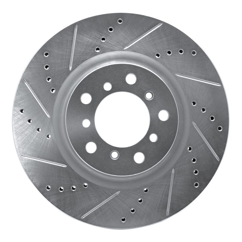 R1 Concepts for 2001-2006 BMW M3 Right Front Drilled & Slotted Silver Brake Rotor