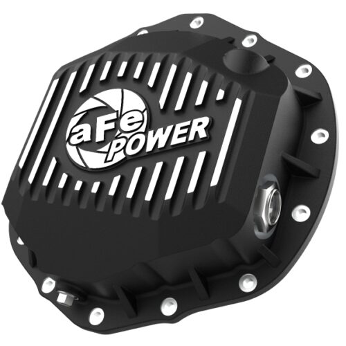 aFe Power 2020 Chevrolet Silverado 2500 HD Rear Differential Cover Black ; Pro Series w/ Machined Fins - Image 2