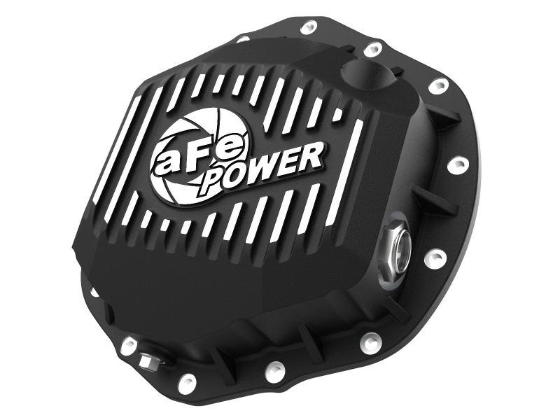 aFe Power 2020 Chevrolet Silverado 2500 HD Rear Differential Cover Black ; Pro Series w/ Machined Fins - Image 2