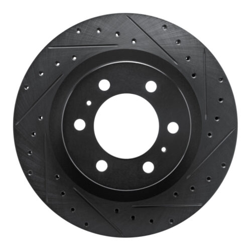 R1 Concepts for 2022-2025 Lexus LX600 Front Right Drilled & Slotted Black Brake Rotor