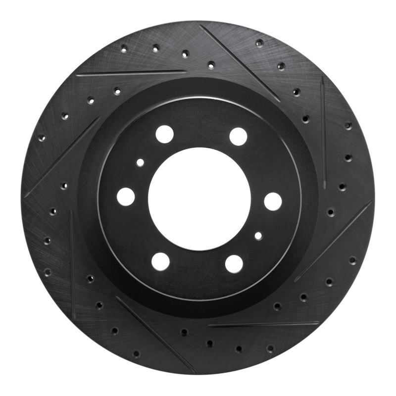 R1 Concepts for 2022-2025 Lexus LX600 Front Right Drilled & Slotted Black Brake Rotor