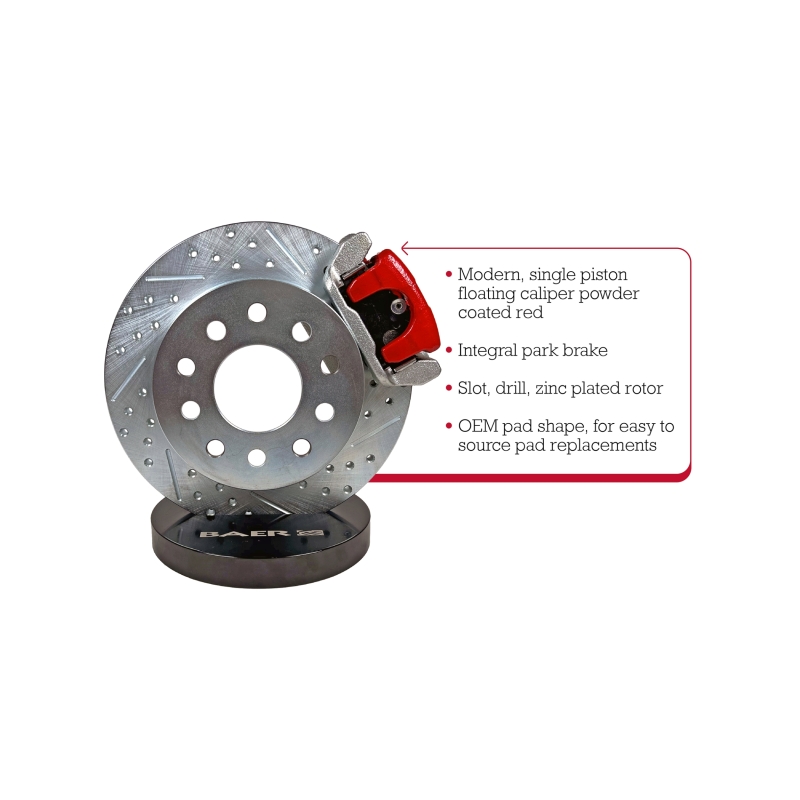 Baer Brakes GM 10/15 Bolt Small Car Rear Ends 10.5in Classic Series Rear Brake Kit - Red - Image 3