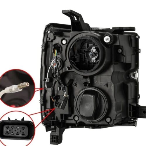 Alternative view of AlphaRex 15-19 Chevy Silverado 2500/3500 LUXX-Series Proj. Headlights Blk w/Actv SeqSig & SBDRL