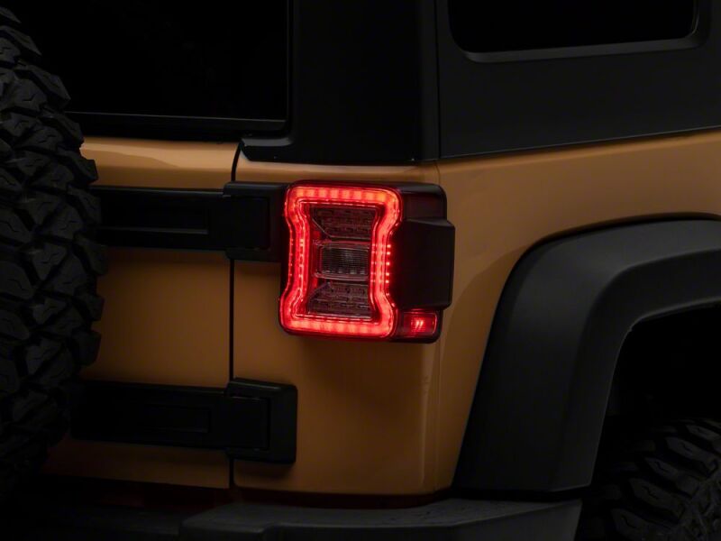 Raxiom for 2007-2018 Jeep Wrangler JK LED Tail Lights- Clear Housing- Clear Lens