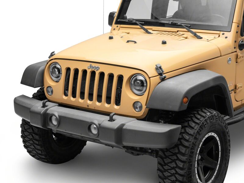 Raxiom for 2007-2008 Jeep Wrangler JK Hi Output LED Headlights/Angel Eye DRL- Black Housing- Clear Lens - Image 2