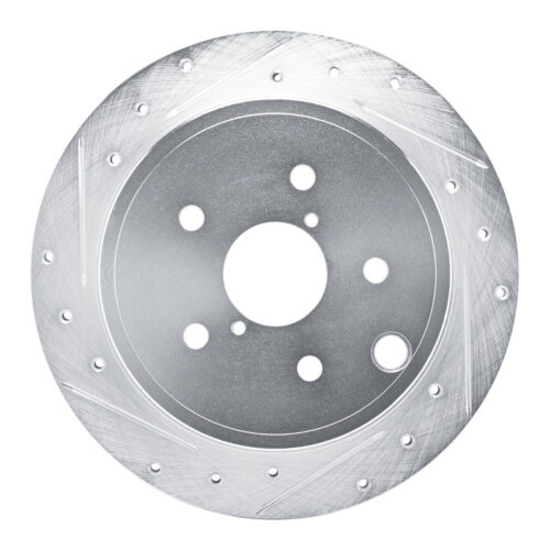 R1 Concepts for 22-25 Subaru WRX Rear Left Drilled & Slotted Silver Brake Rotor