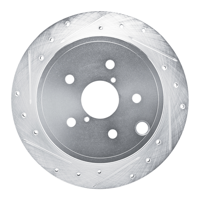 R1 Concepts for 22-25 Subaru WRX Rear Left Drilled & Slotted Silver Brake Rotor