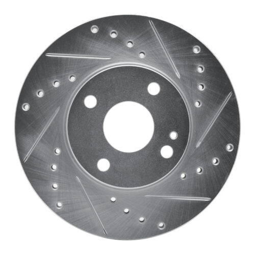 R1 Concepts for 94-02 Mazda Miata Front Right Drilled & Slotted Silver Brake Rotor