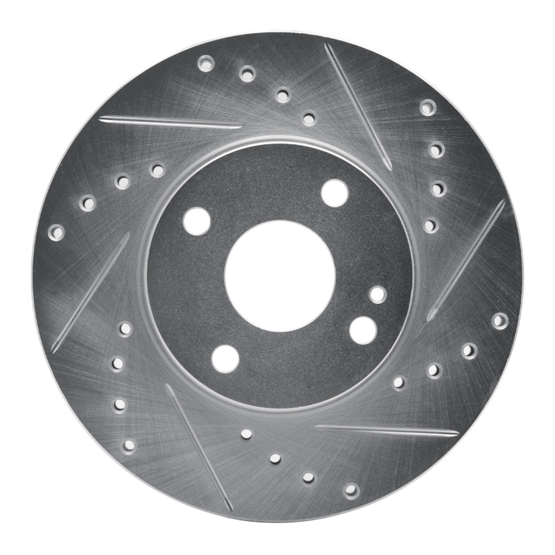 R1 Concepts for 94-02 Mazda Miata Front Right Drilled & Slotted Silver Brake Rotor