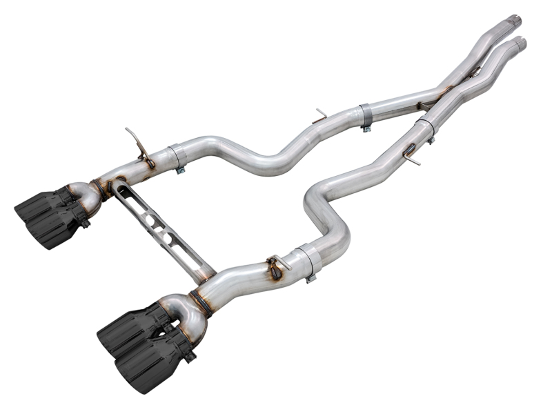 AWE Tuning Track Edition Cat-Back Exhaust - Diamond Black Tips for BMW F8X M3/M4