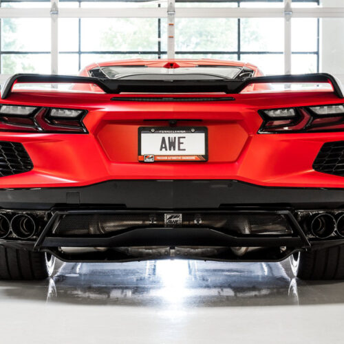 AWE Tuning Track Edition Exhaust - Quad Diamond Black Tips for 2020 Chevrolet Corvette (C8) - Image 3