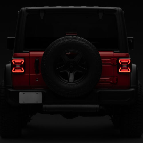 Raxiom for 2018-2022 Jeep Wrangler JL LED Tail Lights- Black Housing - Red Lens - Image 8