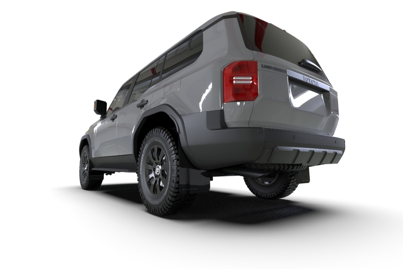 Rally Armor 22-26 Toyota Land Cruiser Black UR Mud Flap Metallic Black Logo - Image 4