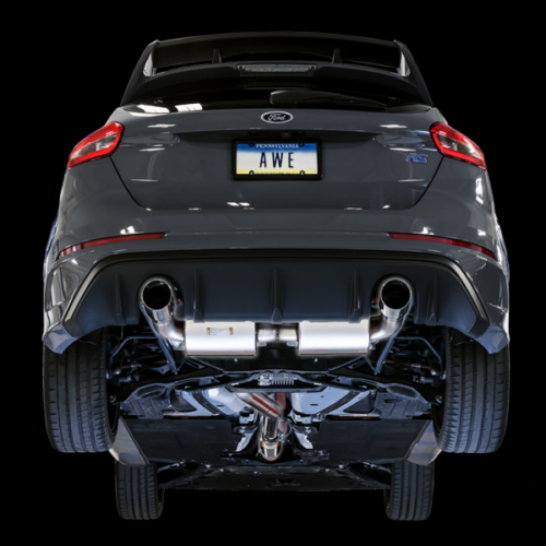 AWE Tuning Touring Edition Cat-Back Exhaust - Resonated - Diamond Black Tips for Ford Focus RS - Image 4