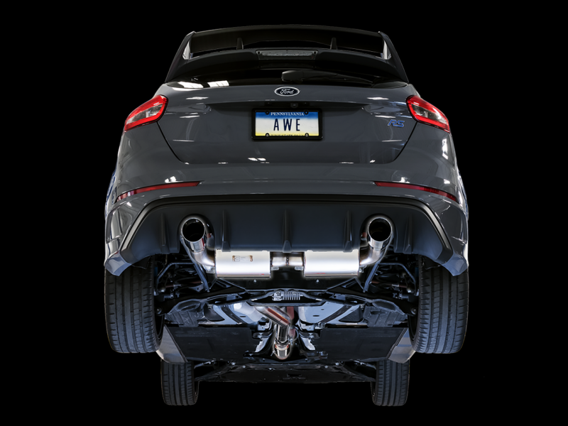 AWE Tuning Touring Edition Cat-Back Exhaust - Resonated - Diamond Black Tips for Ford Focus RS - Image 4
