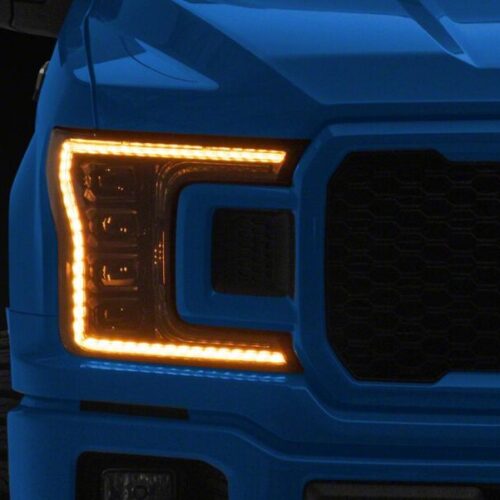 Raxiom for 2018-2020 Ford F-150 CXR Series LED Headlights with Amber DRL- Black Housing- Clear Lens - Image 2