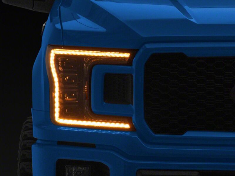 Raxiom for 2018-2020 Ford F-150 CXR Series LED Headlights with Amber DRL- Black Housing- Clear Lens - Image 2