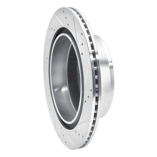 R1 Concepts for 07-20 Cadillac Escalade EXT Rear Left Drilled & Slotted Silver Brake Rotor - Image 4