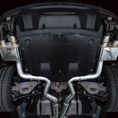 Alternative view of AWE Tuning SwitchPath Cat-Back Exhaust w/ Quad Diamond Black Tips for AWE 2024 Ford Mustang Dark Horse S650 RWD