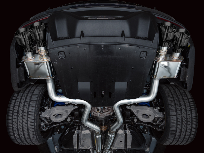 AWE Tuning SwitchPath Cat-Back Exhaust w/ Quad Diamond Black Tips for AWE 2024 Ford Mustang Dark Horse S650 RWD - Image 2