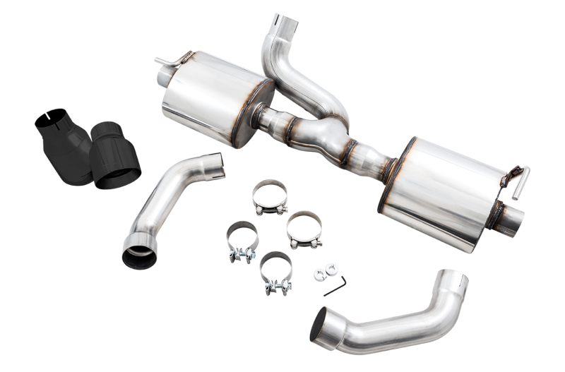 AWE Tuning Axle-Back Dual Exhaust - Diamond Black Tips for 2018+ Jeep Wrangler JL/JLU Tread Edition - Image 7