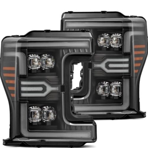 AlphaRex 17-19 Ford F-250/350/450 SD NOVA-Series LED Proj Headlights Bk w/Actv Light SeqSig & SBDRL - Image 6