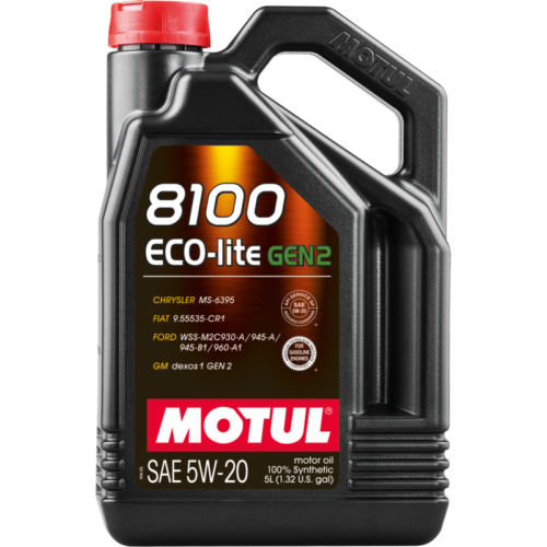 Motul 111360 5L 8100 Eco-Lite Gen3 5W20 Full Synthetic Engine Oil