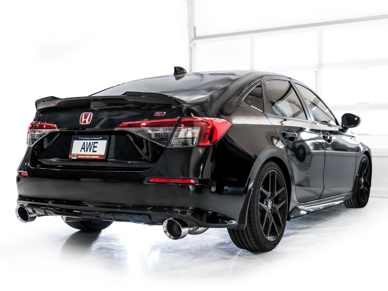 AWE Tuning 22+ Honda Civic Si/Acura Integra Track Edition Cat-Back Exhaust - Dual Chrome Silver Tips - Image 8
