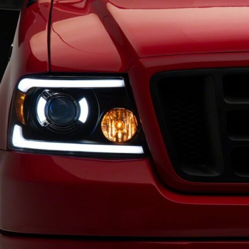 Raxiom for 2004-2008 Ford F-150 Axial Series Projector Headlights with LED Bar- Black Housing- Clear Lens - Image 6