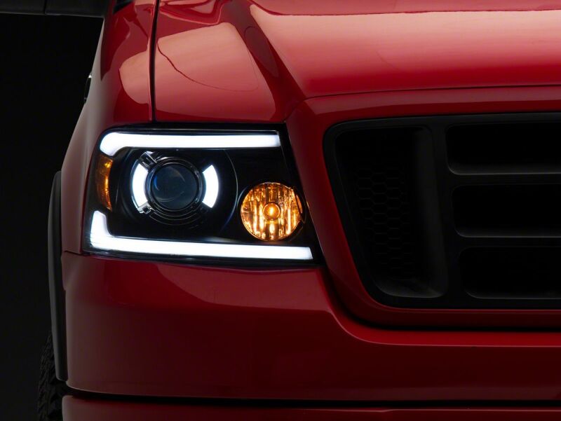 Raxiom for 2004-2008 Ford F-150 Axial Series Projector Headlights with LED Bar- Black Housing- Clear Lens - Image 6